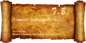 Tomesz Barnabás névjegykártya